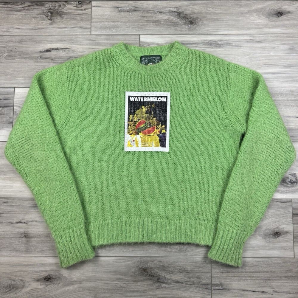 Denim Tears x Sky High Farm Workwear Watermelon Mohair Alpaca Sweater Sz M